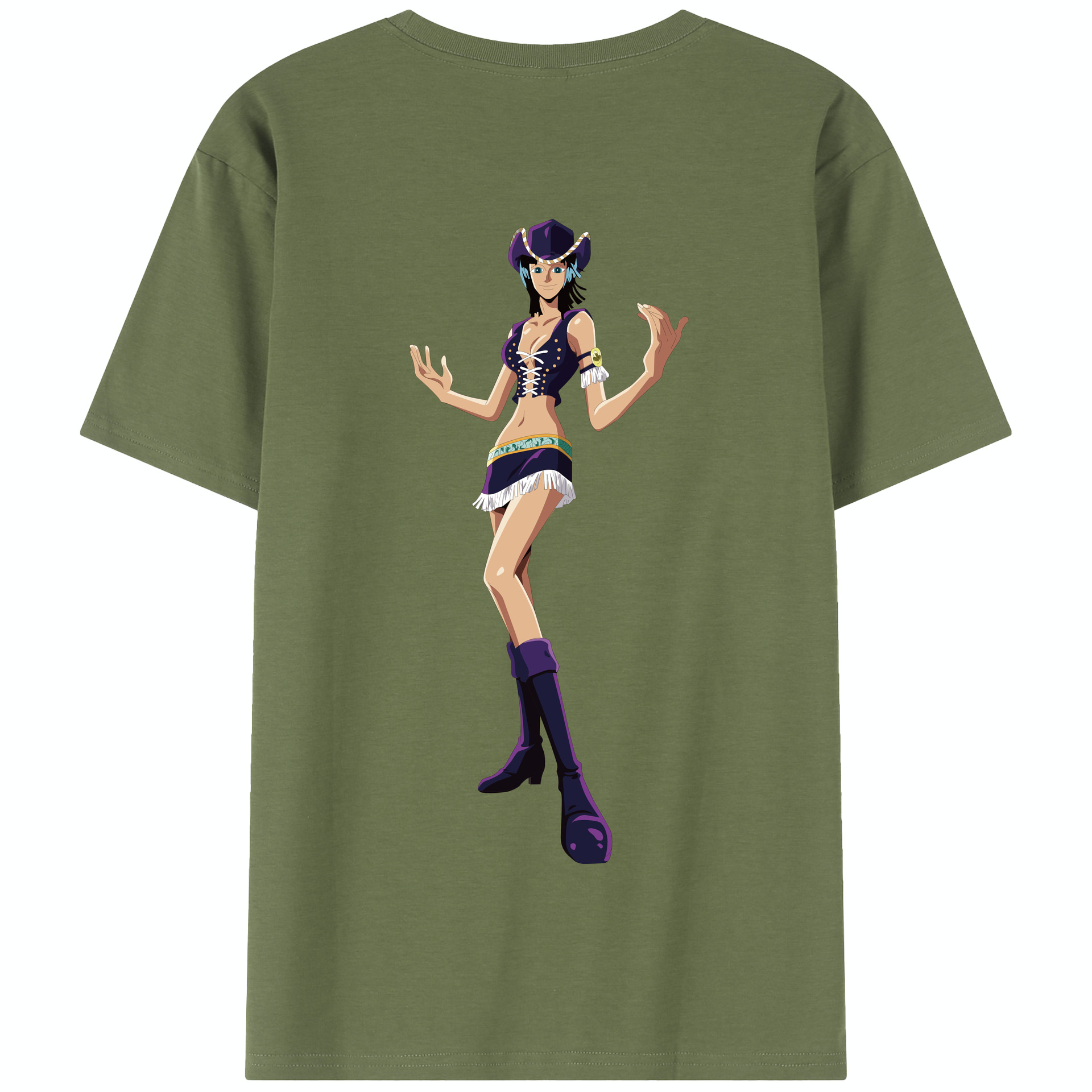 ワンピース ニコ・ロビン ONE PIECE Nico Robin 綿100％半袖Tシャツ（背面プリント）